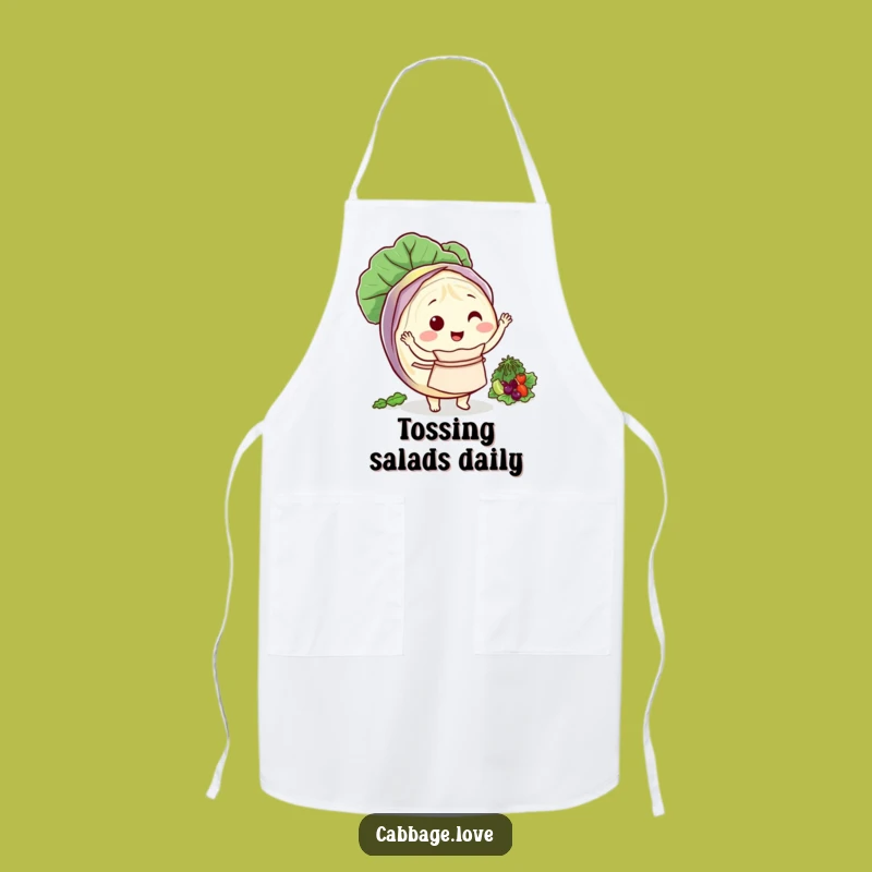 Funny Cabbage Chef Apron: Kitchen Salad Tossing Chef Gift