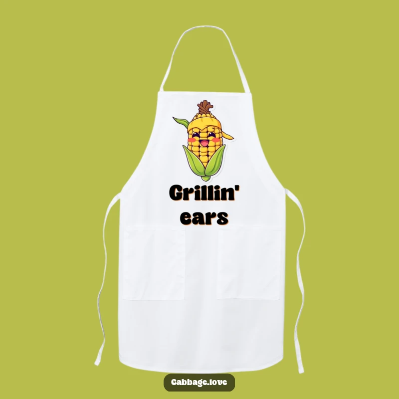 Funny Corn Cob Grin Apron: Happy Bandana Chef's Wear for A-Maize-Ing Cooking