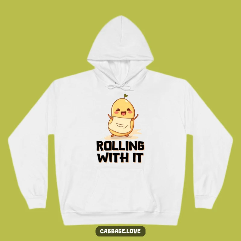 Funny Potato Rolling Hoodie: Cozy Spud Apron Sweatshirt for Comical Comfort
