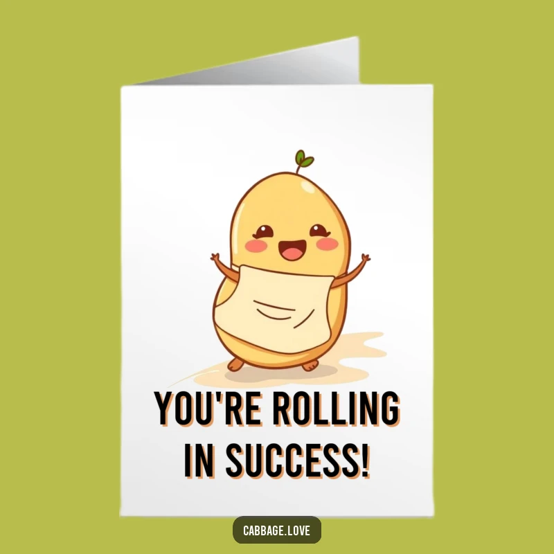 Free Printable Congrats Card: Rolling Potato Success! Humorous DIY Gift for Big Achievements