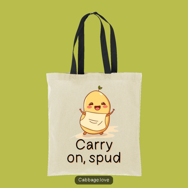 Funny Potato Rolling Tote Bag: Cheerful Spud Apron Carryall for Groceries