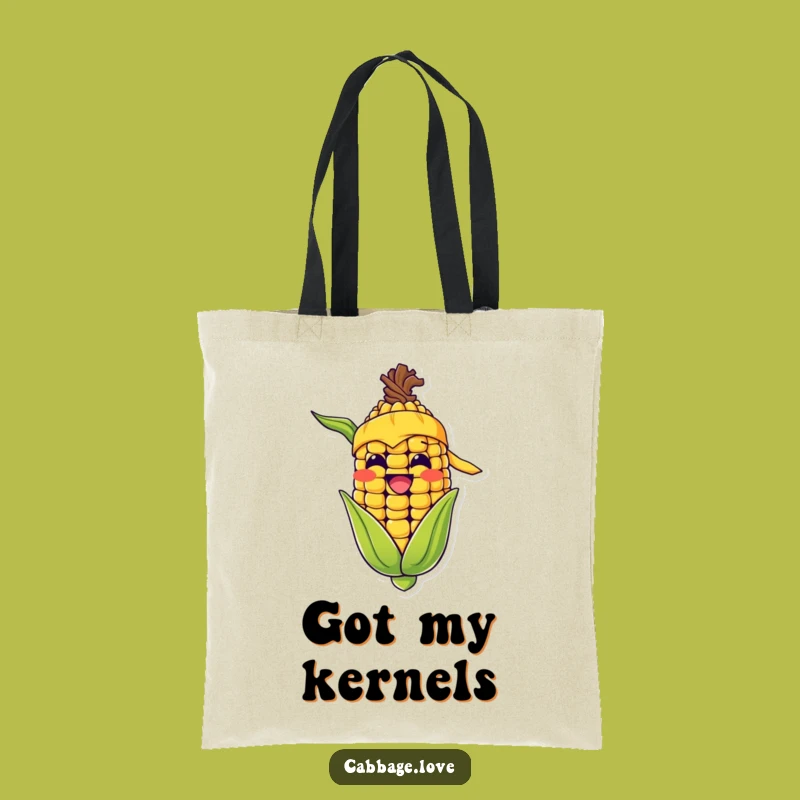 Funny Corn Cob Grin Tote Bag: Happy Bandana Kernel Carryall for Groceries